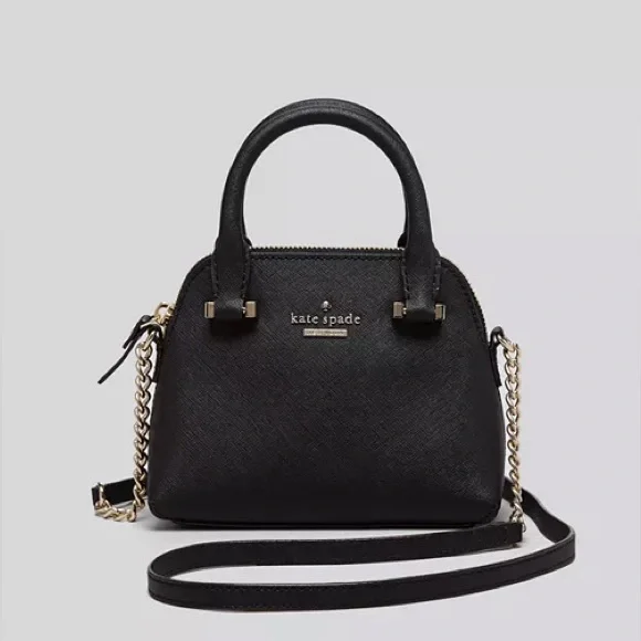 Kate Spade New York Crossbody - Cedar Street Mini Maise -Black Leather Handbag - Picture 1 of 5